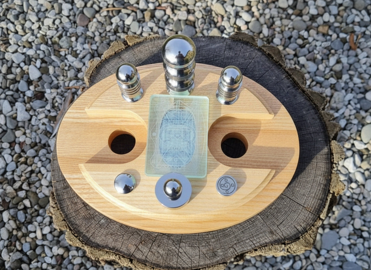 Borea – Großer Regulator mit weitem Feld
Energetische Resonanzplatte aus Massivholz